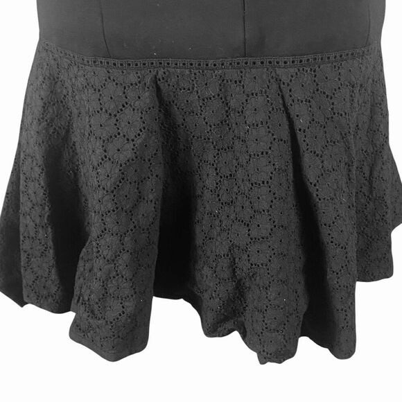 J Crew Black Label Paneled Ponte Eyelet Sleeveless A Line Dress Size 00 - Picture 4 of 7